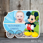 Marturii botez magnetice Carucior - Mickey Mouse - MFC-01