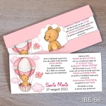 Invitatii botez fetite deosebite cu ursuleti si text