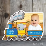 Marturii botez magneti baieti Trenulet - Elefant - MFT-08