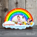Marturii magnetice botez fetite Curcubeu - Minnie Mouse - MCC-03