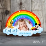 Marturii magnetice botez baieti Curcubeu - Mickey Mouse - MCC-18