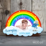 Marturii magnetice botez baieti Curcubeu - Strumf - MCC-20