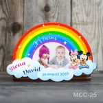 Marturii magnetice botez gemeni Curcubeu - Mickey si Minnie Mouse - MCC-25