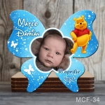 Marturii botez baiat - Magneti forma Fluture - Winnie the Pooh - MCF-34