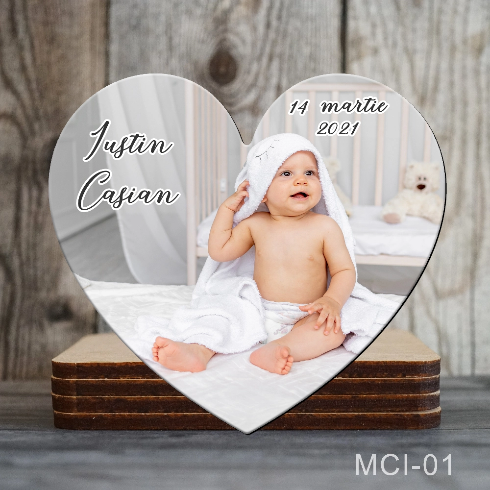 marturii magnetice botez baieti inima MCI-01 Marturii botez baieti Magneti forma Inima - MCI-01 - imagine 1