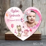 Marturii botez fete Magneti forma Inima - Girafa - MCI-24