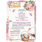 Invitatie digitala botez cu poza - fetite - Barza - IBF-67