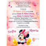 Invitatie digitala botez fetite - Minnie Mouse - IB-08