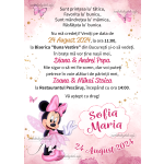 Invitatie digitala botez fetite - Minnie Mouse - IB-10