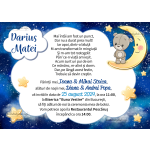 Invitatie digitala botez baieti - Ursulet - IB-108