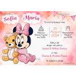 Invitatie digitala botez fetite - Minnie Mouse - IB-152
