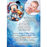 Invitatie digitala botez cu poza - baieti - Mickey Mouse - IBF-14