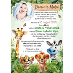 Invitatie digitala botez cu poza - baieti - Safari - IBF-41