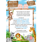 Invitatie digitala botez gemeni baieti - Jungla - IB-72