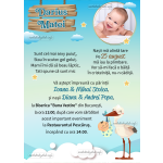 Invitatie digitala botez cu poza - baieti - Barza - IBF-27