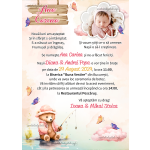 Invitatie digitala botez cu poza - fetite - Ursulet - IBF-65