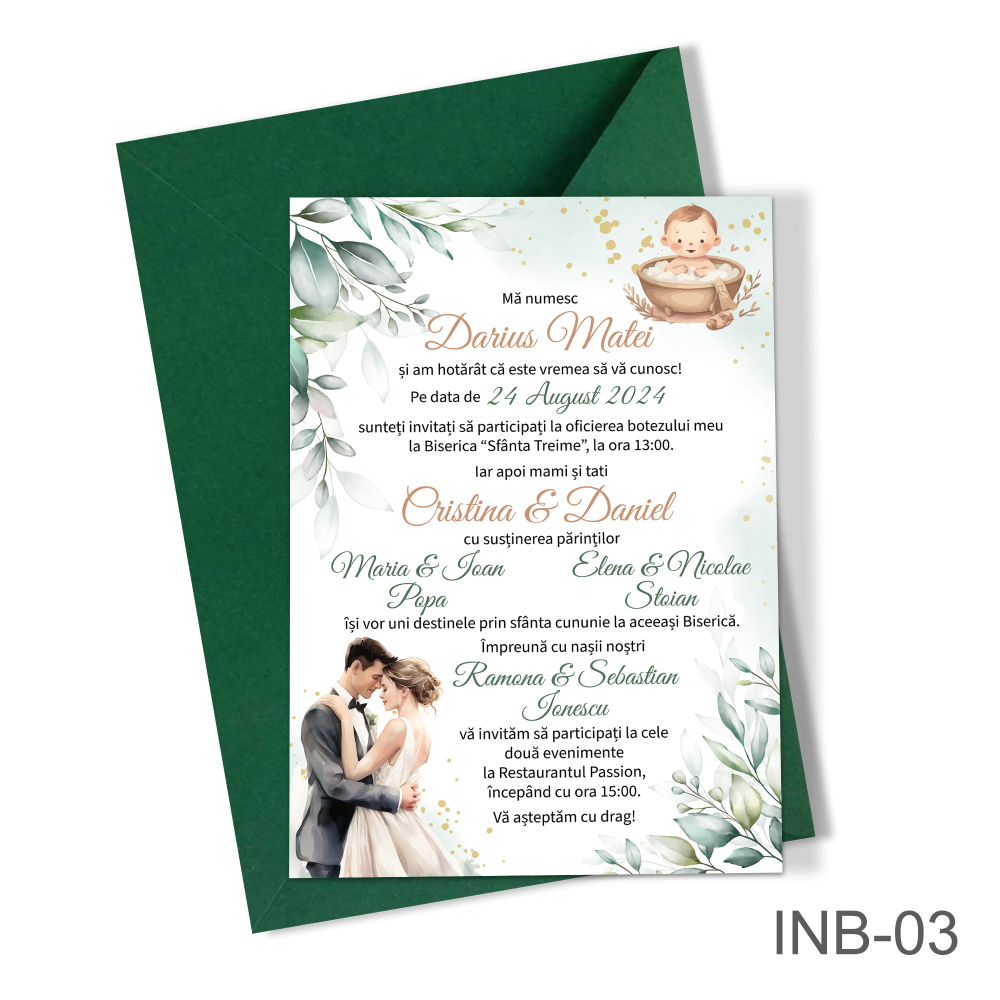 invitatii nunta si botez baieti
