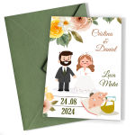 Invitatii nunta si botez 2 in 1 - Clasice - INBC-11 - imagine 3