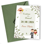 Invitatii nunta si botez 2 in 1 - Clasice - INBC-14 - imagine 3