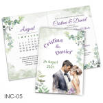 Invitatii nunta clasice cu plic Lila - Mire si mireasa - INC-05 - imagine 2