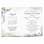 Invitatii nunta clasice cu plic Lila - Mire si mireasa - INC-05 - imagine 3