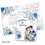 Invitatii nunta clasice cu plic Bleumarin - Mire si mireasa - INC-08 - imagine 2