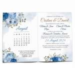 Invitatii nunta clasice cu plic Bleumarin - Mire si mireasa - INC-08 - imagine 3