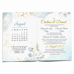 Invitatii nunta clasice - Decoratiuni florale si siluete miri - INC-33 - imagine 2