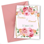 Invitatii nunta clasice - Decoratiuni florale - INC-35 - imagine 3