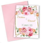 Invitatii nunta clasice - Decoratiuni florale - INC-35 - imagine 4