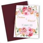 Invitatii nunta clasice - Decoratiuni florale - INC-35 - imagine 5