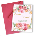 Invitatii nunta clasice - Decoratiuni florale - INC-35 - imagine 6