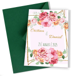 Invitatii nunta clasice - Decoratiuni florale - INC-35 - imagine 7