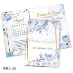 Invitatii nunta clasice cu plic Auriu - Decoratiuni florale - INC-36 - imagine 2