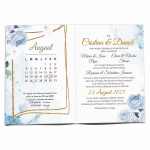 Invitatii nunta clasice cu plic Auriu - Decoratiuni florale - INC-36 - imagine 3