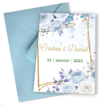 Invitatii nunta clasice - Decoratiuni florale - INC-36 - imagine 3