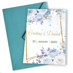 Invitatii nunta clasice - Decoratiuni florale - INC-36 - imagine 4