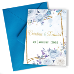 Invitatii nunta clasice - Decoratiuni florale - INC-36 - imagine 5