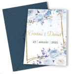 Invitatii nunta clasice - Decoratiuni florale - INC-36 - imagine 6
