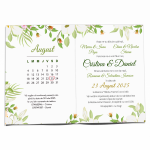 Invitatii nunta clasice cu plic Verde Fistic - Decoratiuni florale - INC-39 - imagine 3