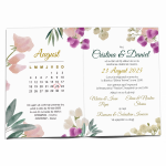 Invitatii nunta clasice cu plic Carmine - Decoratiuni florale - INC-40 - imagine 3