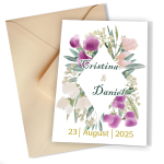 Invitatii nunta clasice - Decoratiuni florale - INC-40 - imagine 6