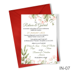 Invitatii nunta cu decoratiuni florale - IN-07 - imagine 2