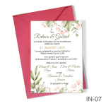 Invitatii nunta cu decoratiuni florale - IN-07 - imagine 3
