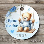 Etichete marturii botez rotunde - Ursulet in leagan - ERB-117