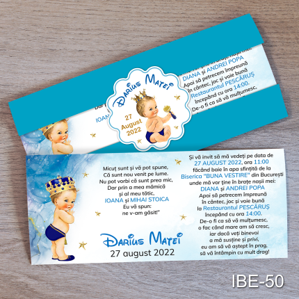 invitatii botez baiat Micul Print