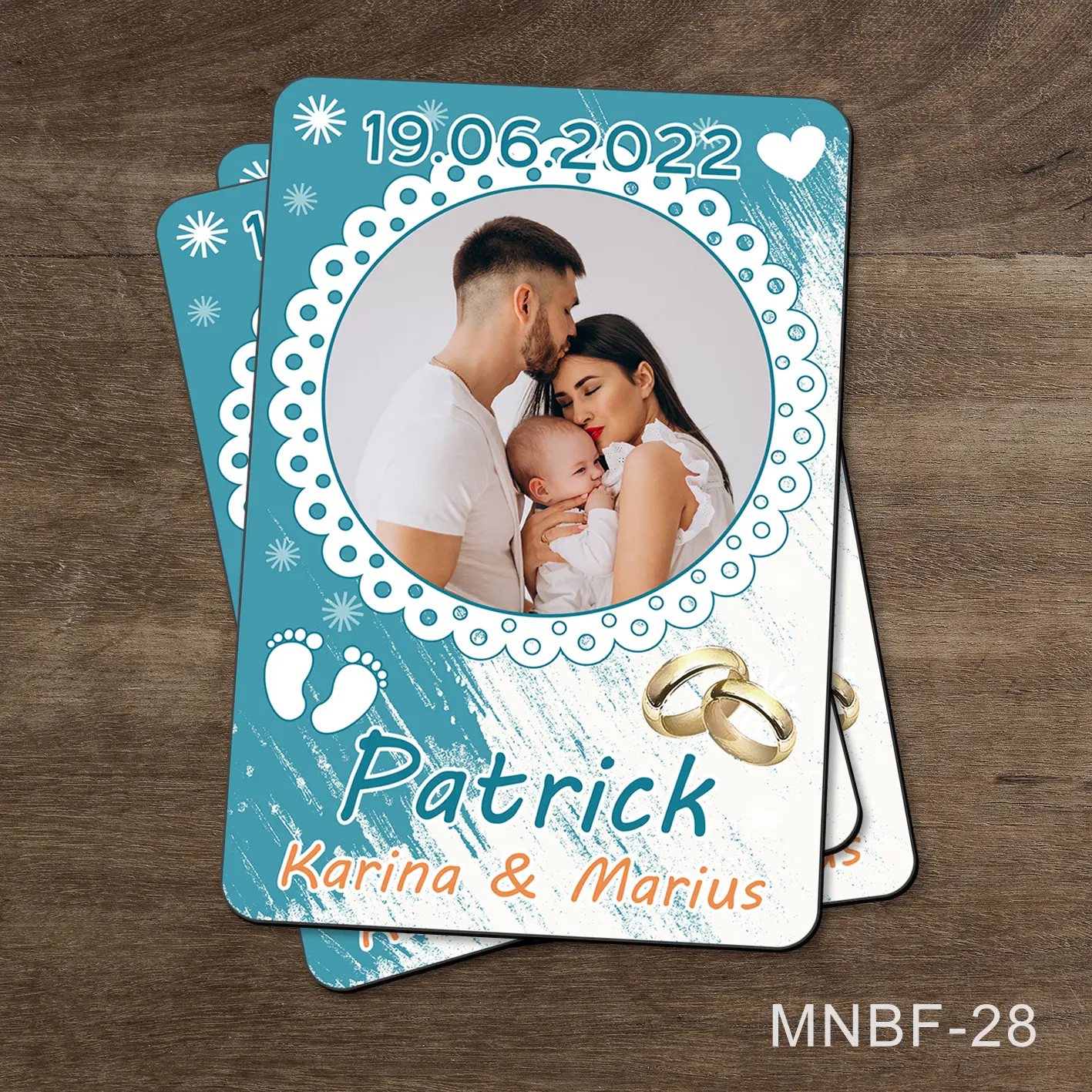 marturii botez magnet cu poza